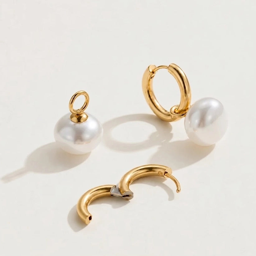 Pearly - Perlenohrringe im Vintage-Stil