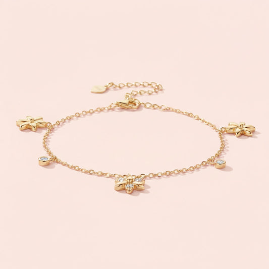 Petal – Bracelet with moissanite and flowers