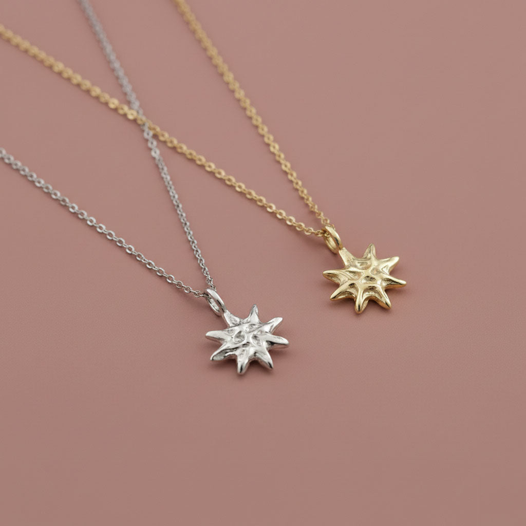 Polaris – Necklace with hammered star motif