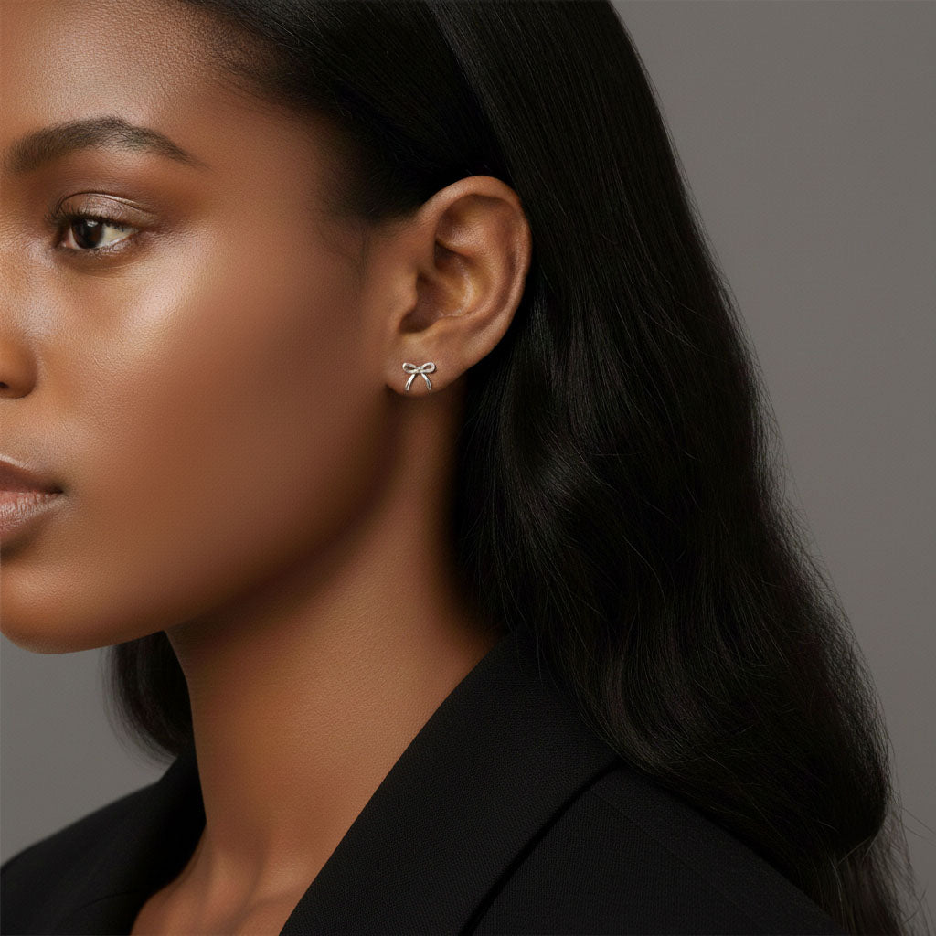 Rosette - Ohrstecker mit kleiner Schleife