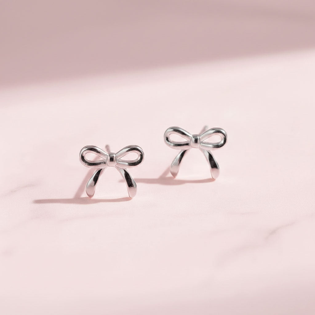 Rosette - Ohrstecker mit kleiner Schleife
