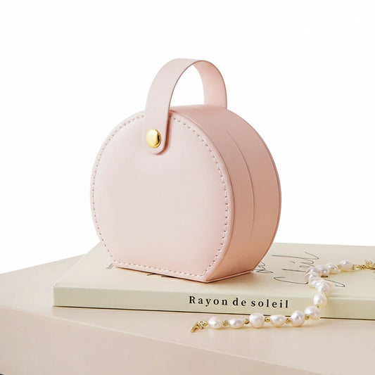 Halo Box - Rundes Leder-Schmucketui mit Verschluss