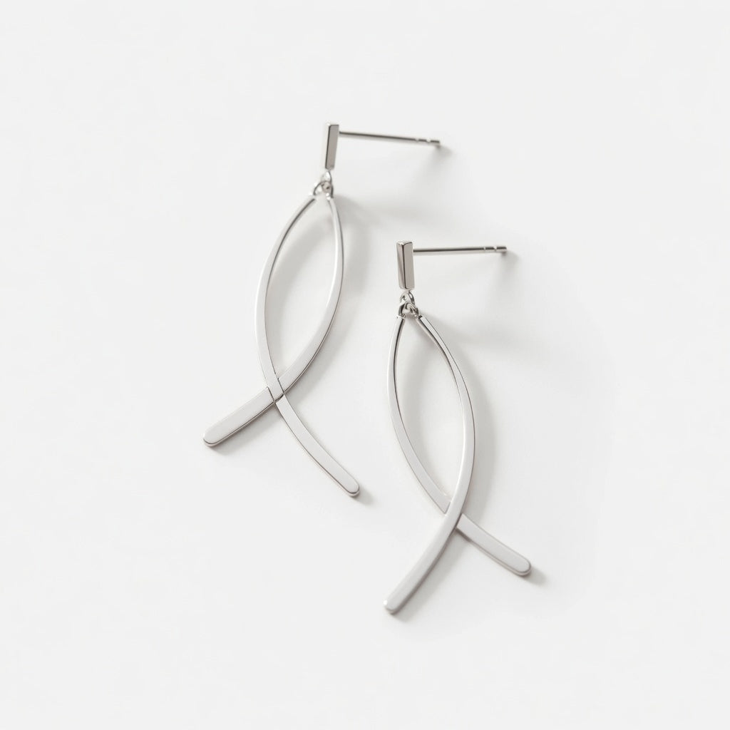 Milea – Decorative stud earrings with dangling elements