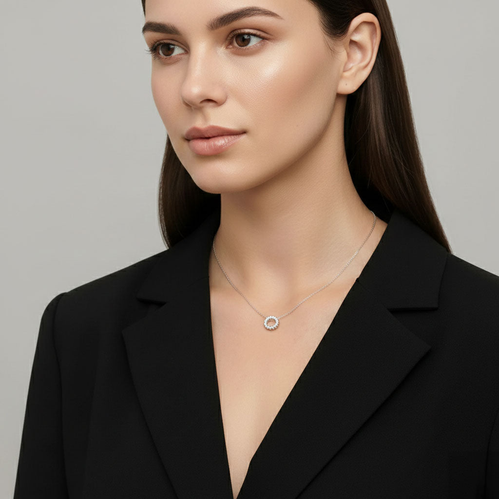 Savannah - Ketting met ronde fonkelende hanger