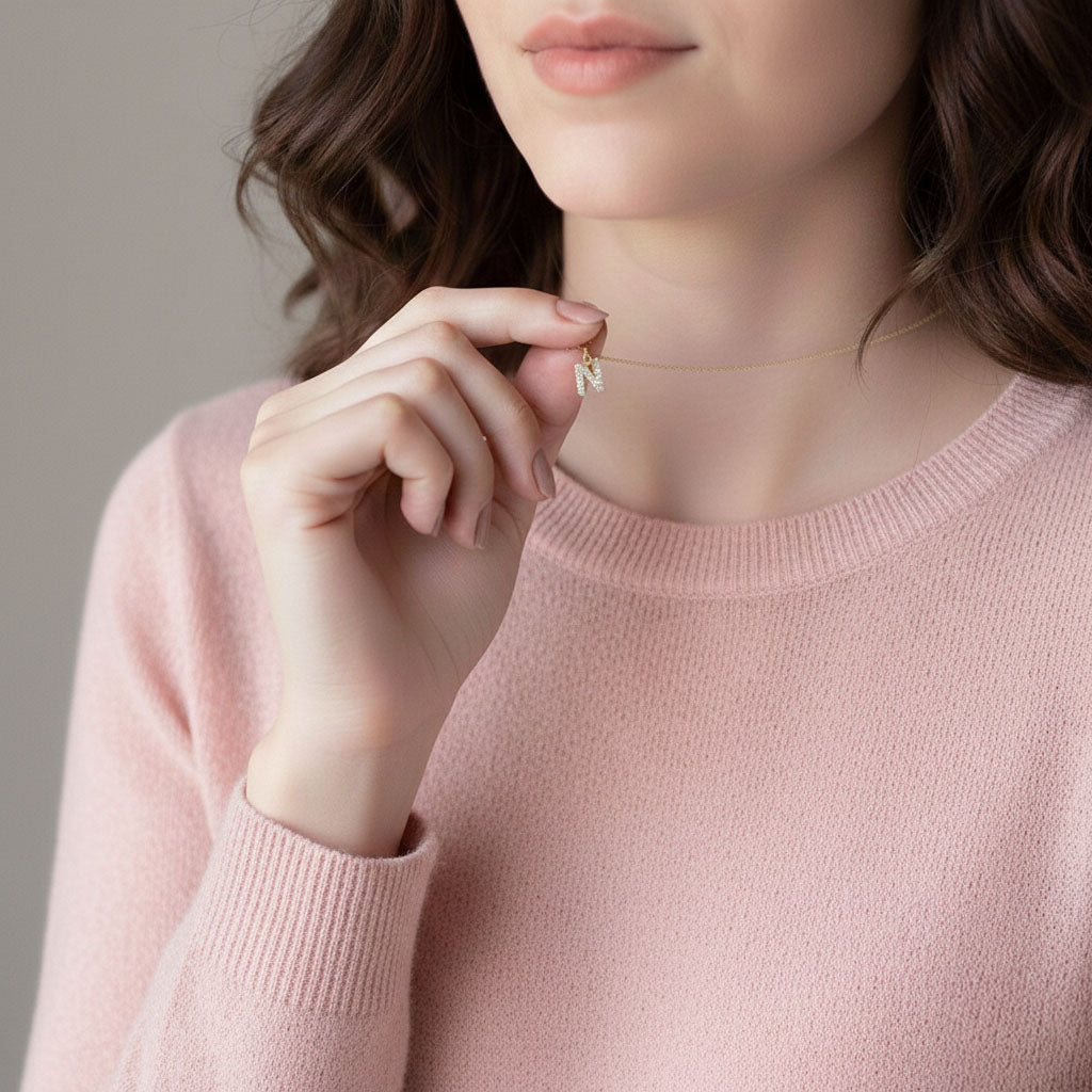 Shine Letter - Halskette mit Glitzerbuchstaben-Anhänger