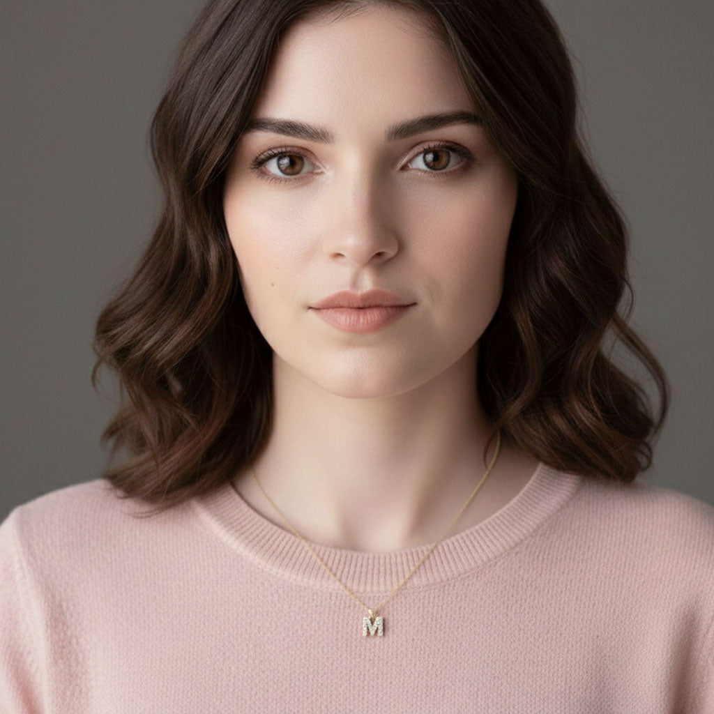 Shine Letter - Halskette mit Glitzerbuchstaben-Anhänger