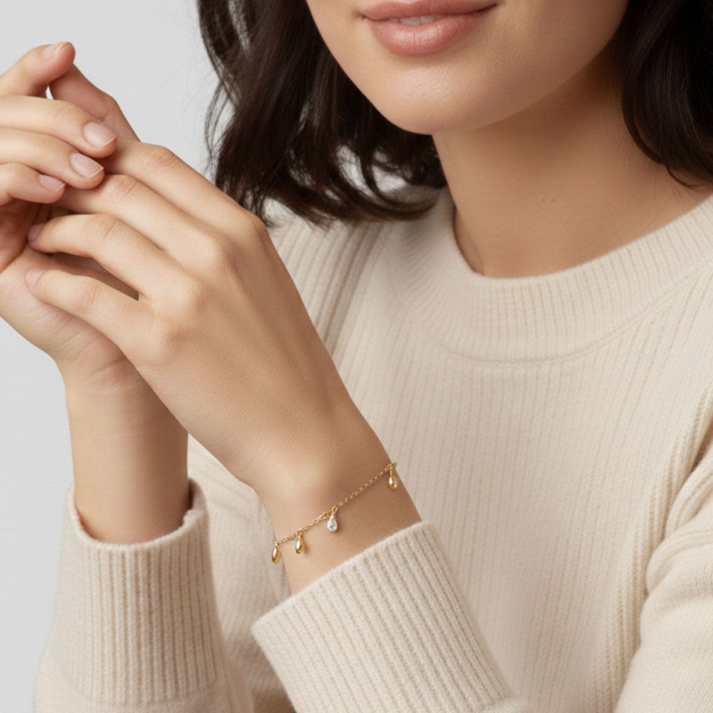 Signy - Armband mit Tropfen und Kristalldetails