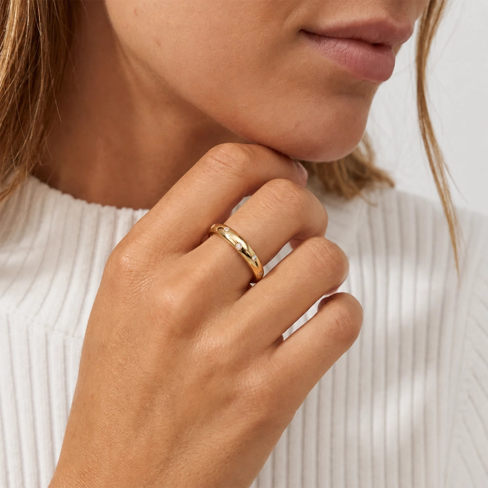 Stellar Glow - Ring met moissaniet