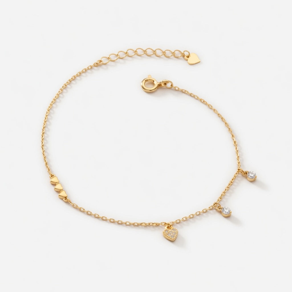 Bianca - Armband mit kleinen Herzen und Steinen