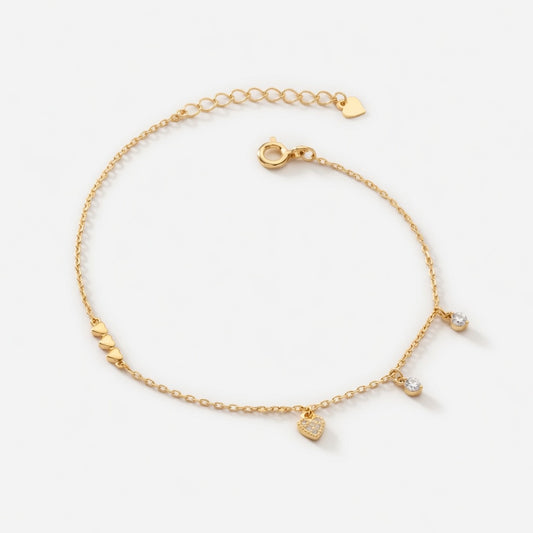 Bianca - Armband mit kleinen Herzen und Steinen
