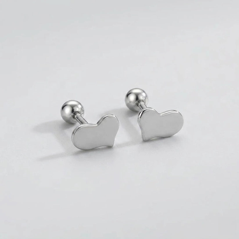 Sweethearts – Stud earrings with irregular heart design and screw backs