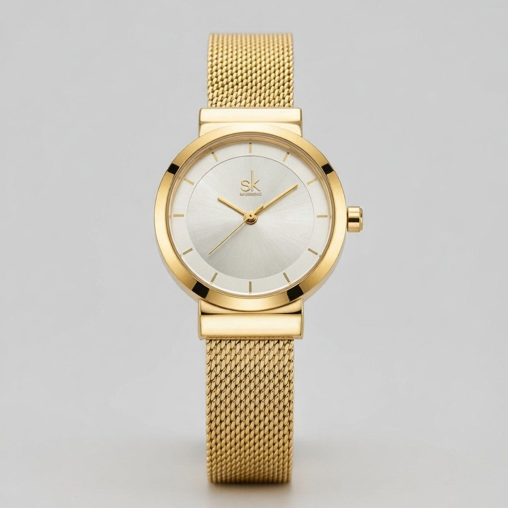 Velvet - Moderne Uhr mit Netzarmband