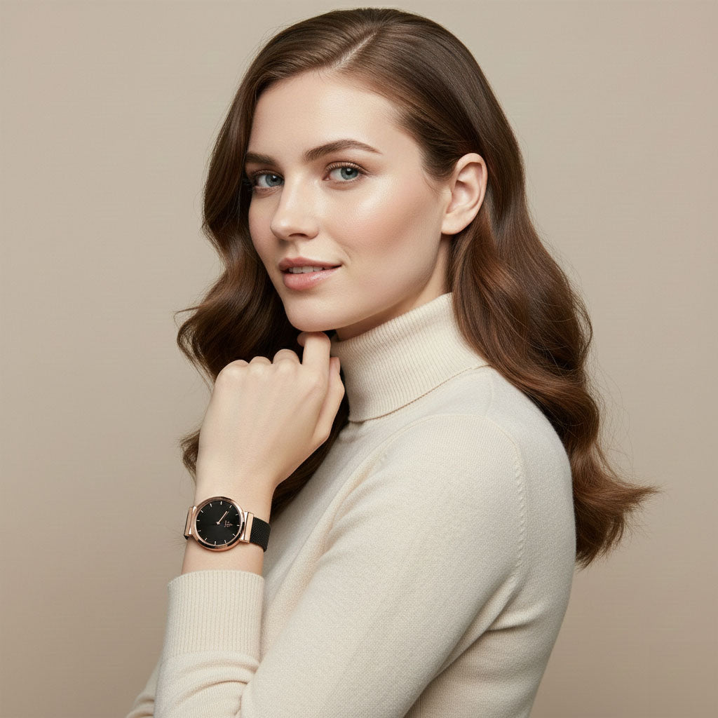 Velvet - Modern horloge met mesh band