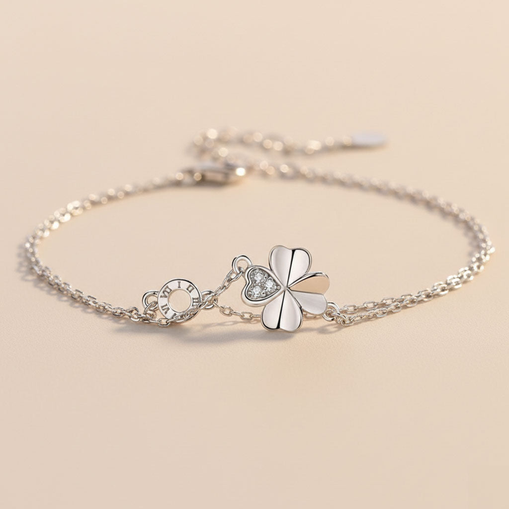 Wishleaf - Armband mit vierblättrigem Kleeblatt