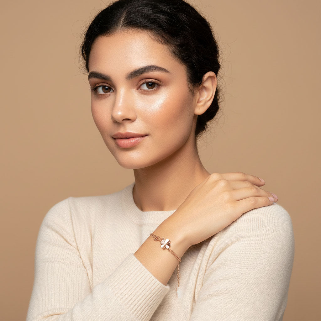 Wishleaf - Armband mit vierblättrigem Kleeblatt